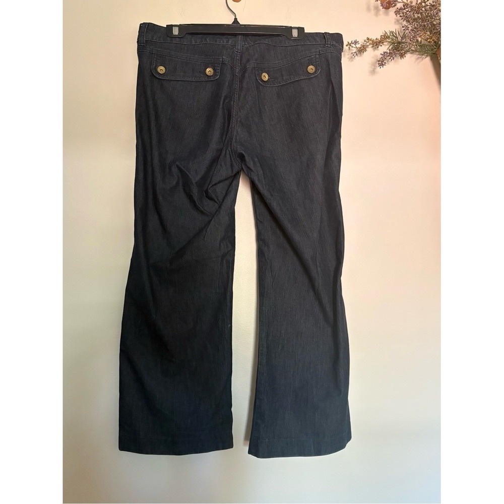 Lee One True Fit Dark Wash Wide Leg Crop Jeans Size 14 - Picture 3 of 6